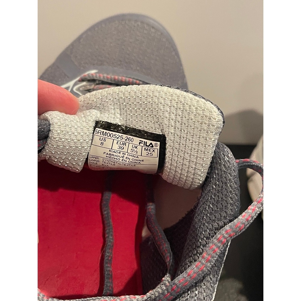 Fila Women's Coolmax 5RM00525-260 Size US 8 Gray  Memory Foam Running Shoes - Picture 6 of 8